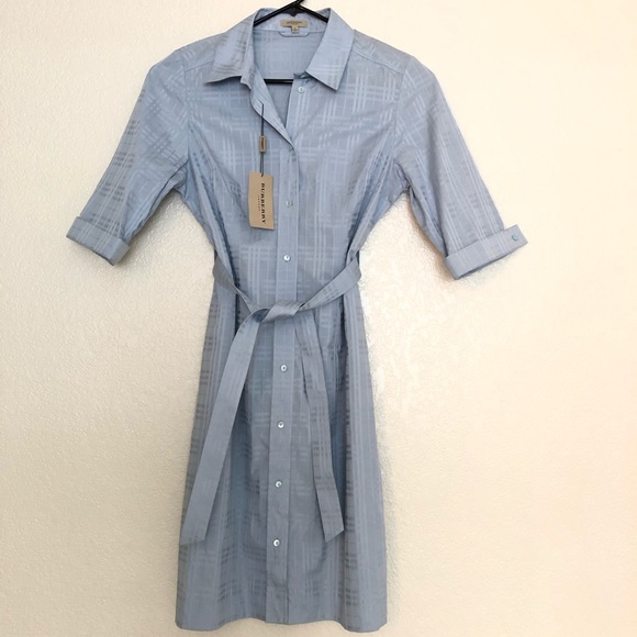 Burberry Dresses & Skirts - Burberry Check Cotton Tie-Waist Shirt Dress